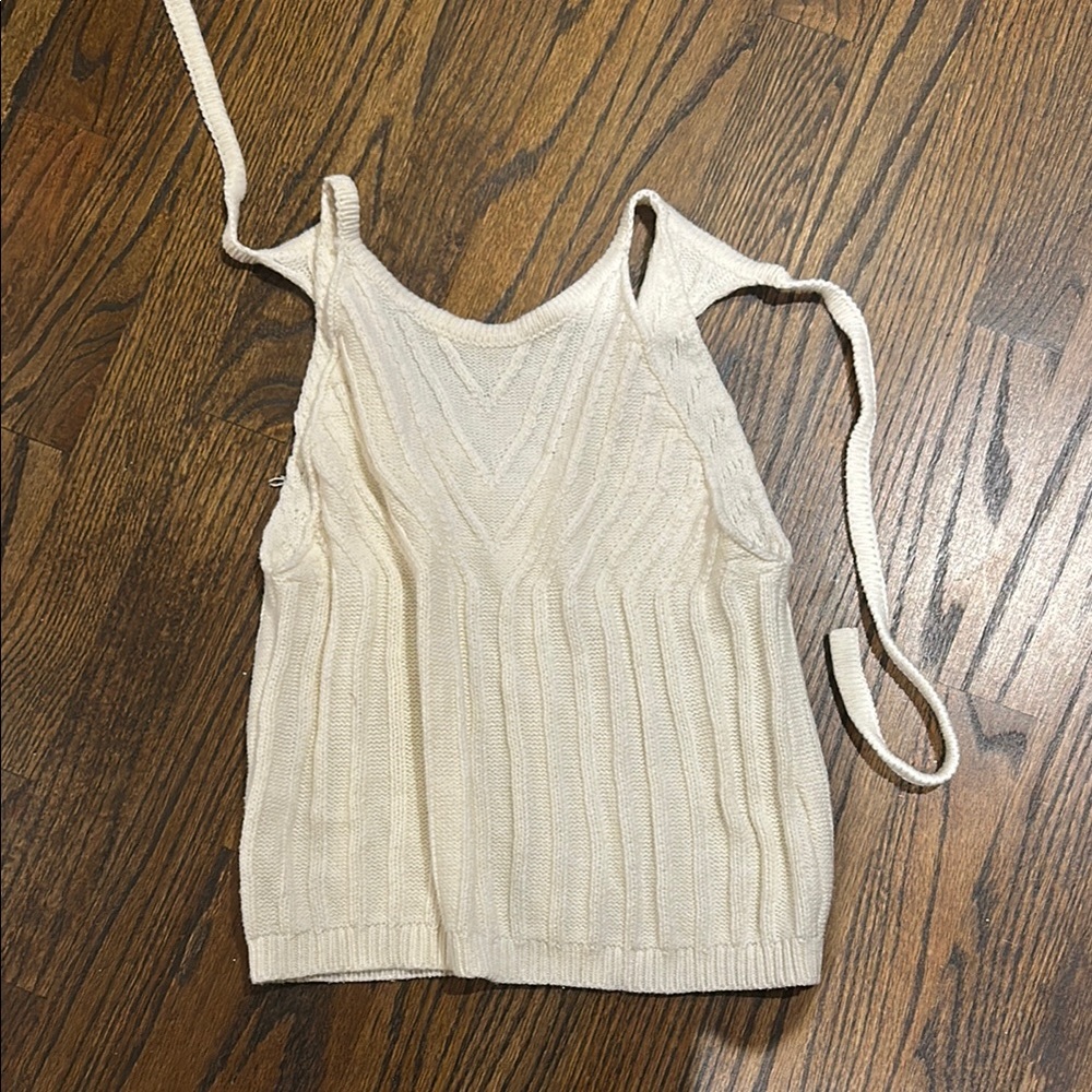 Sage Cream Ribbed Sleeveless Tank Top